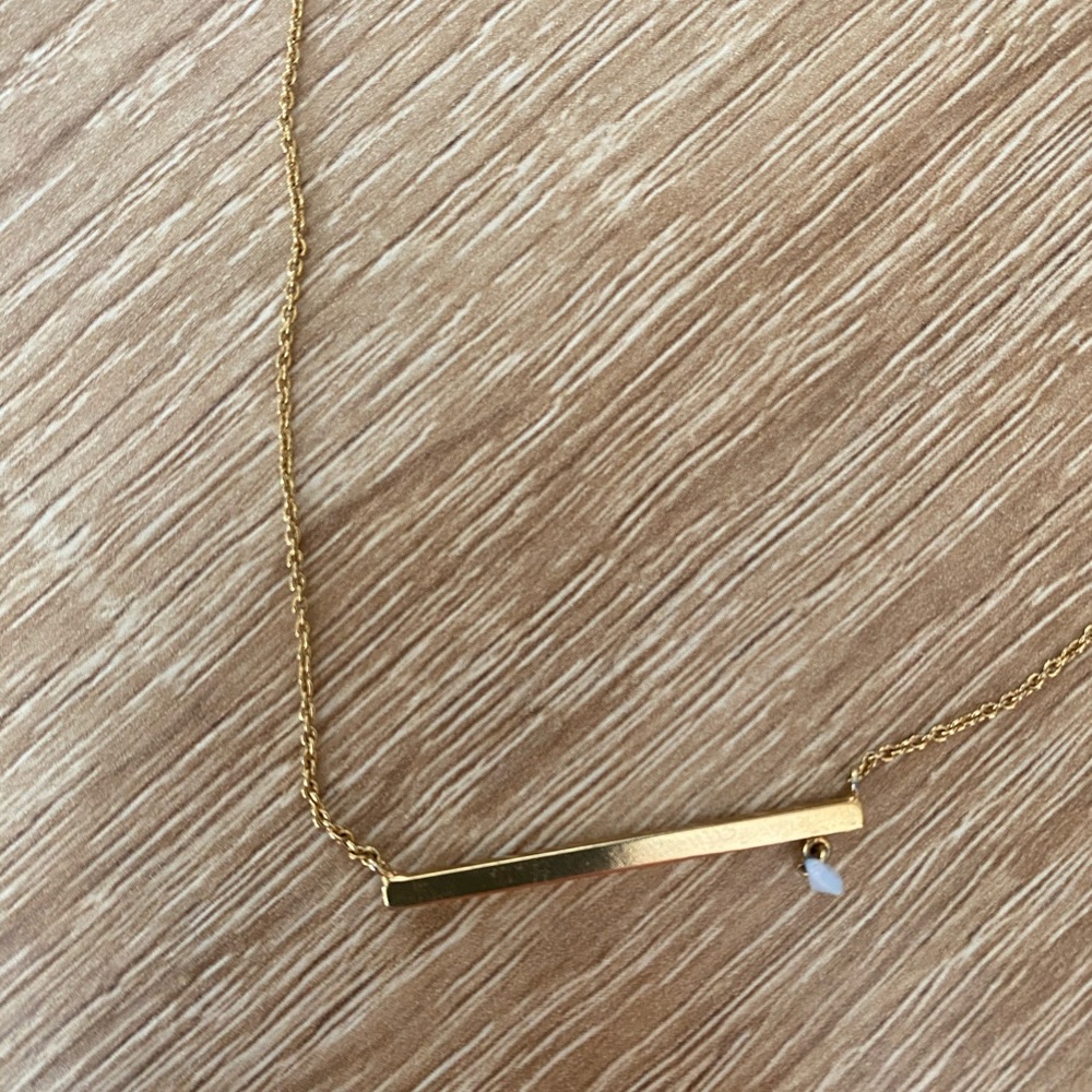 Anthropologie minimalist necklace with birthstone